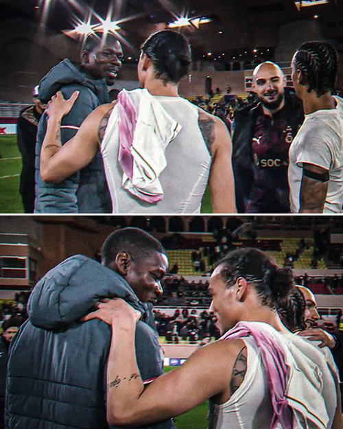 欧冠重逢！博格<a href=/shipin/zuqiuzhibo/barcelona/ target=_blank class=infotextkey>巴萨</a>内场边寒暄，曼市德比旧将再聚首