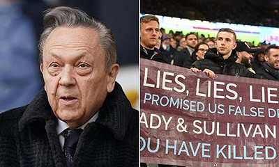 铁锤帮球迷怒火爆发!西汉姆联遭大规模抗议,球迷高喊老板下课